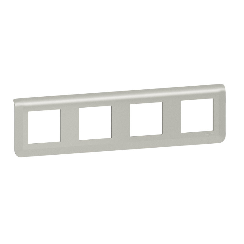 Legrand 079308L - Plaque de finition horizontale Mosaic pour 4x2 modules alu