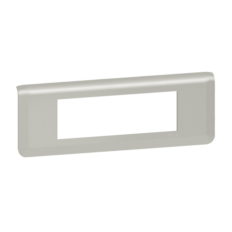 Legrand 079316L - Plaque de finition horizontale Mosaic pour 6 modules alu