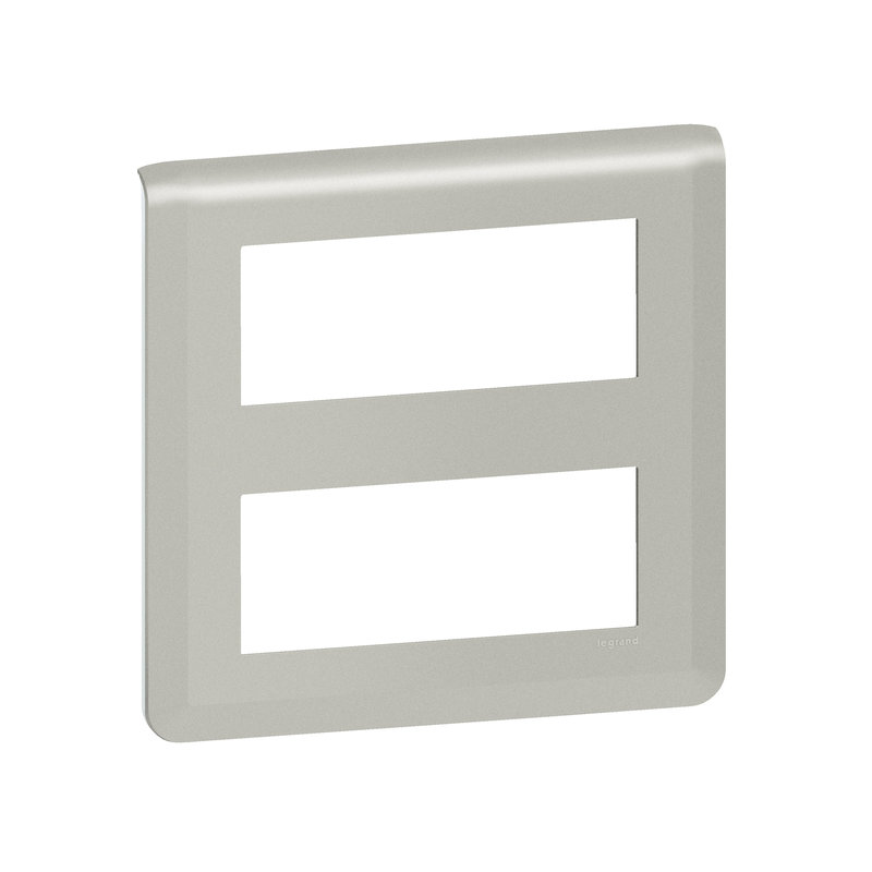 Legrand 079330L - Plaque de finition Mosaic pour 2x5 modules alu