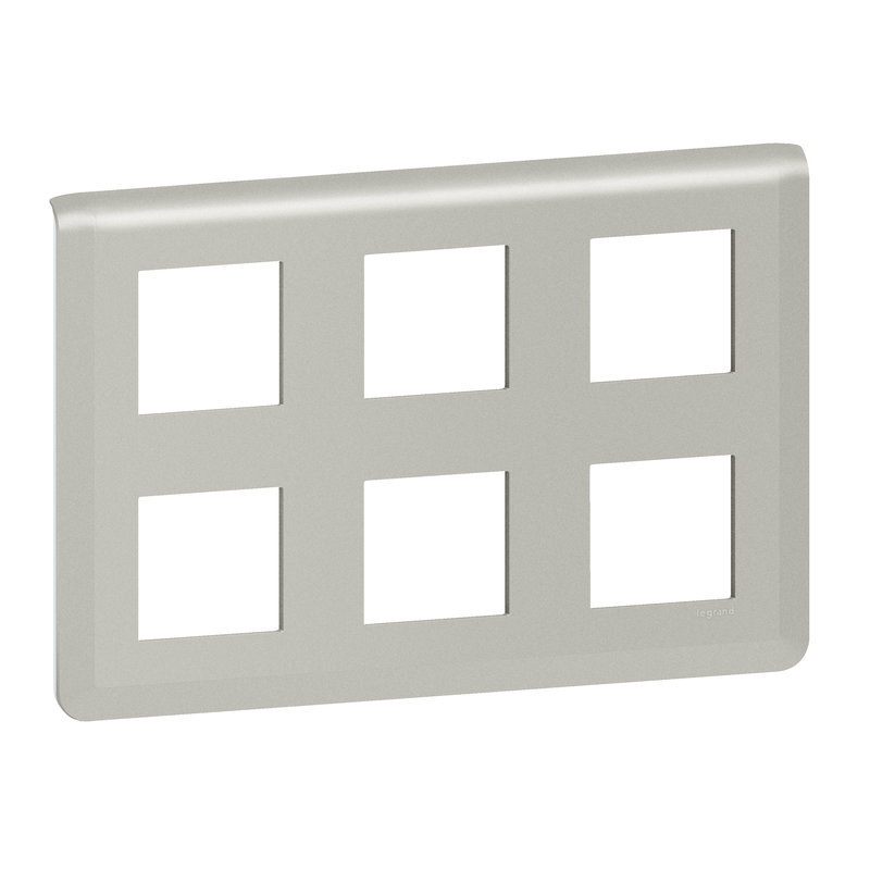 Legrand 079332L - Plaque de finition Mosaic pour 2x3x2 modules alu