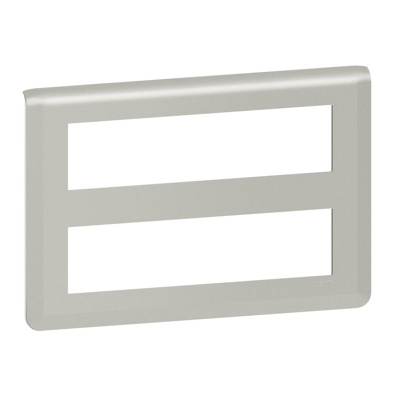 Legrand 079337L - Plaque de finition Mosaic pour 2x8 modules alu