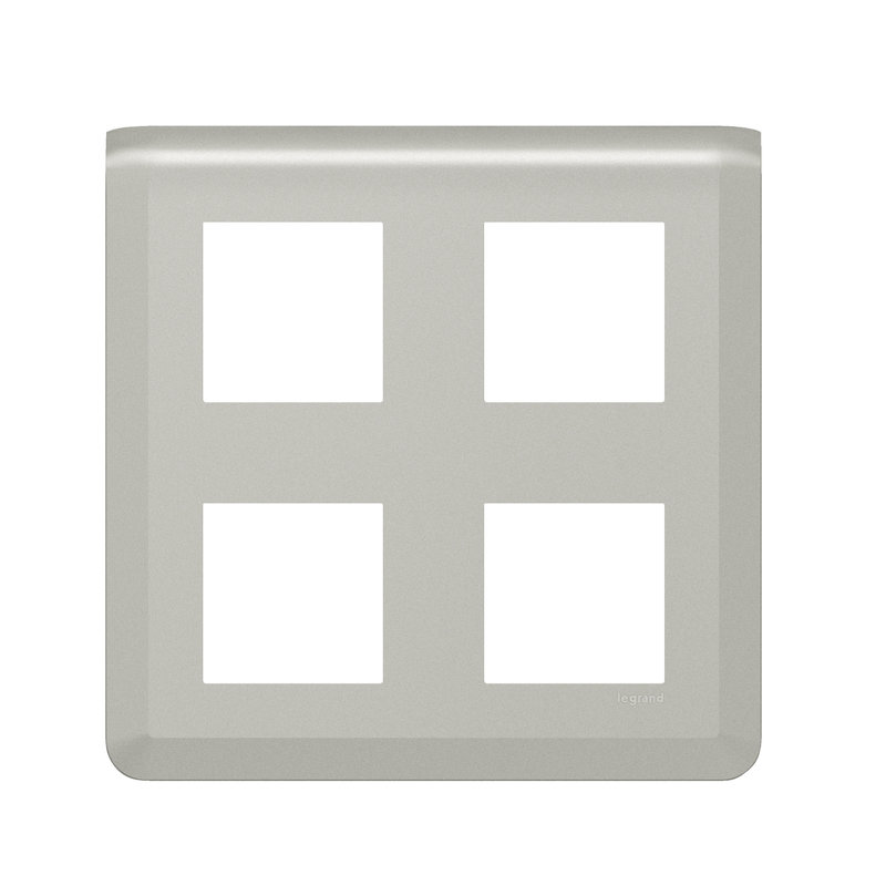 Legrand 079338L - Plaque de finition Mosaic pour 2x2x2 modules alu