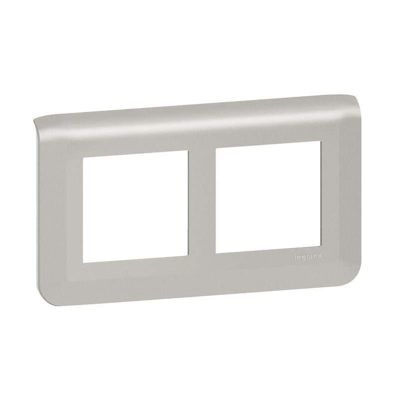 Legrand 079364L - Plaque de finition Horizontale spéciale rénovation Mosaic pour 2x2 modules alu