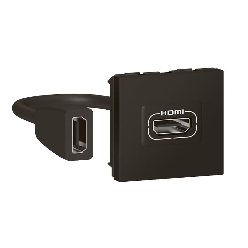 Legrand 079479L - Prise HDMI Type-A version 2.0 préconnectorisée Mosaic 2 modules - noir mat