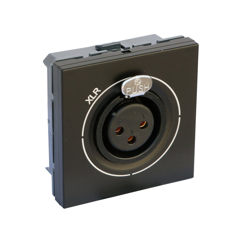 Legrand 079555L - Prise XLR femelle Mosaic à visser 2 modules - noir mat
