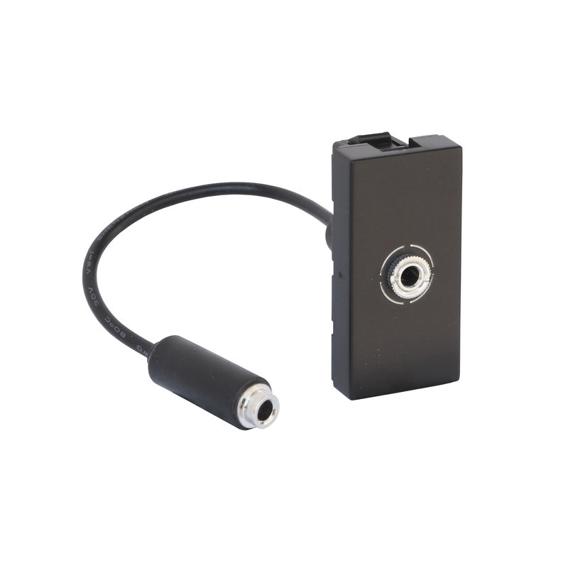 Legrand 079579L - Prise jack 3.5 femelle Mosaic preconnectorisée 1 module - noir mat