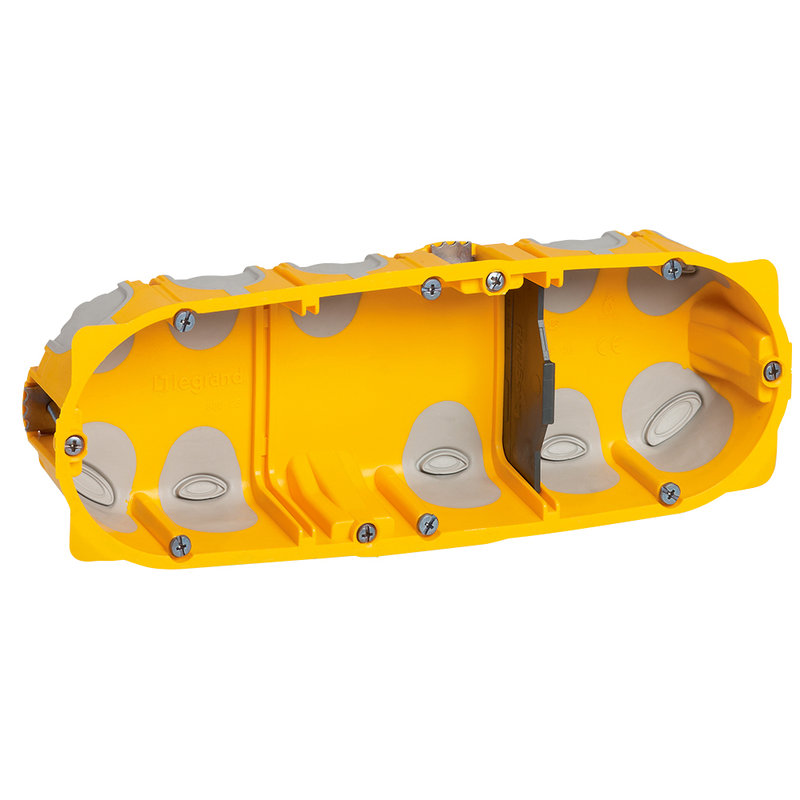 Legrand 080023 - Boîte multipostes Eco Batibox 3 postes 6 à 8 modules - profondeur 40mm