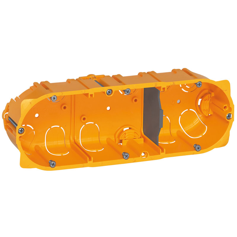 Legrand 080043 - Boîte 3 postes ou 6 à 8 modules Batibox pour cloisons sèches - profondeur 40mm