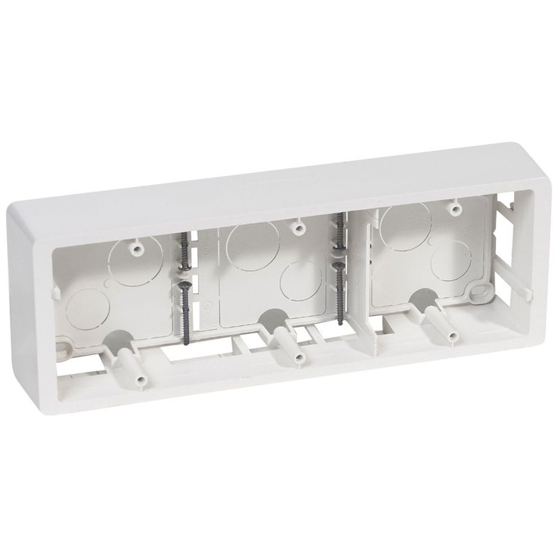 Legrand 080243 - Cadre saillie Céliane 3 postes horizontal ou vertical blanc