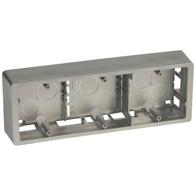 Legrand 080246 - Cadre saillie Céliane 3 postes horizontal ou vertical titane
