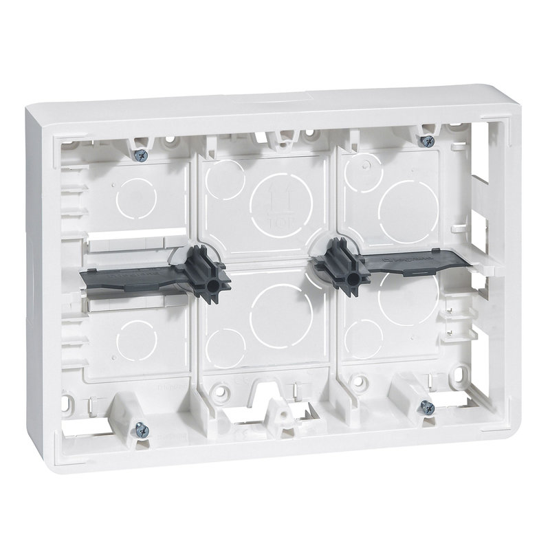 Legrand 080276 - Cadre saillie prof. 46mm Mosaic pour 2x6, 2x8 ou 2x3x2 modules et support 080266