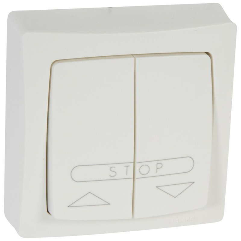 Legrand 086010 - Poussoir pour volets roulants Appareillage saillie complet - blanc