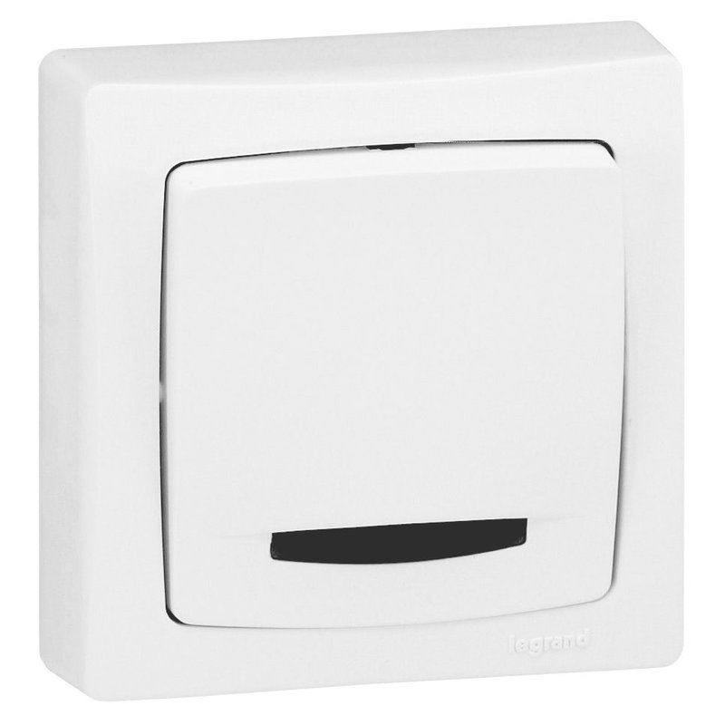 Legrand 086017 - Va-et-vient à voyant Appareillage saillie complet - blanc