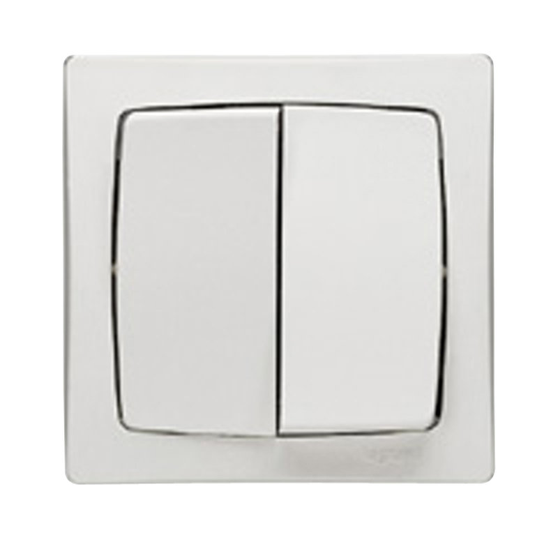 Legrand 086021 - Double poussoir 6A Appareillage saillie complet - blanc