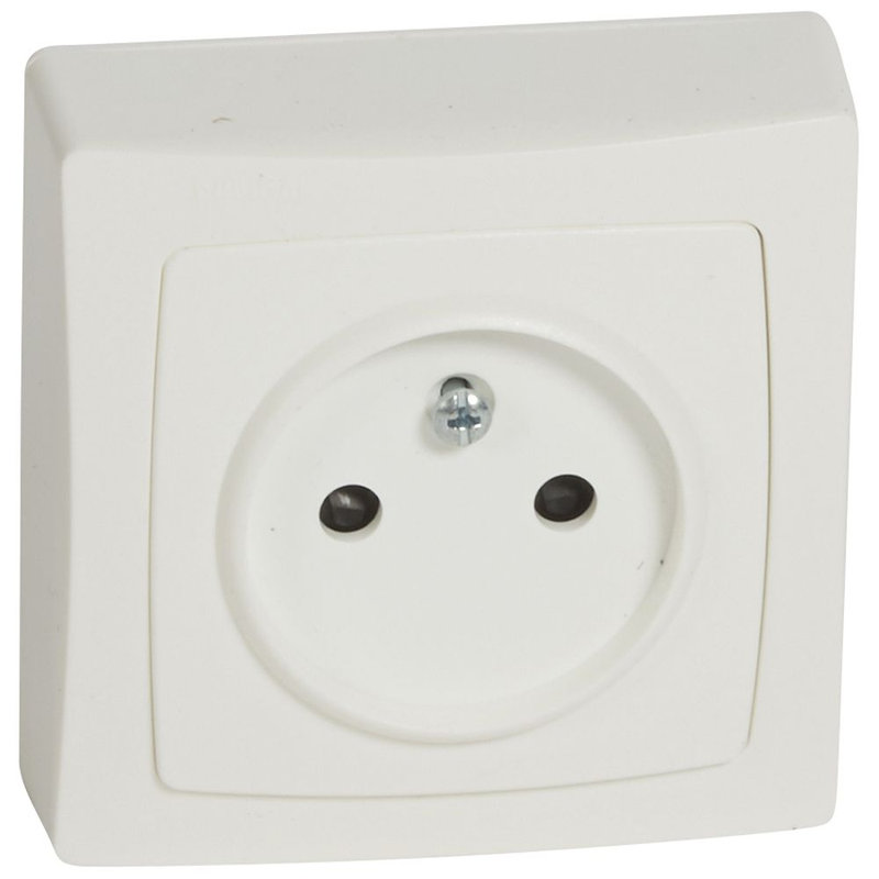 Legrand 086022 - Prise 2P avec éclips de protection Appareillage saillie complet - blanc