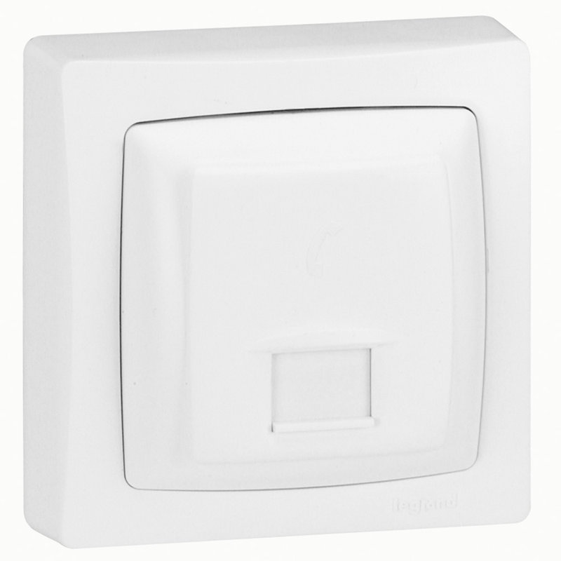 Legrand 086033 - Prise RJ45 Numéris ou Internet 8 contacts Appareillage saillie complet - blanc