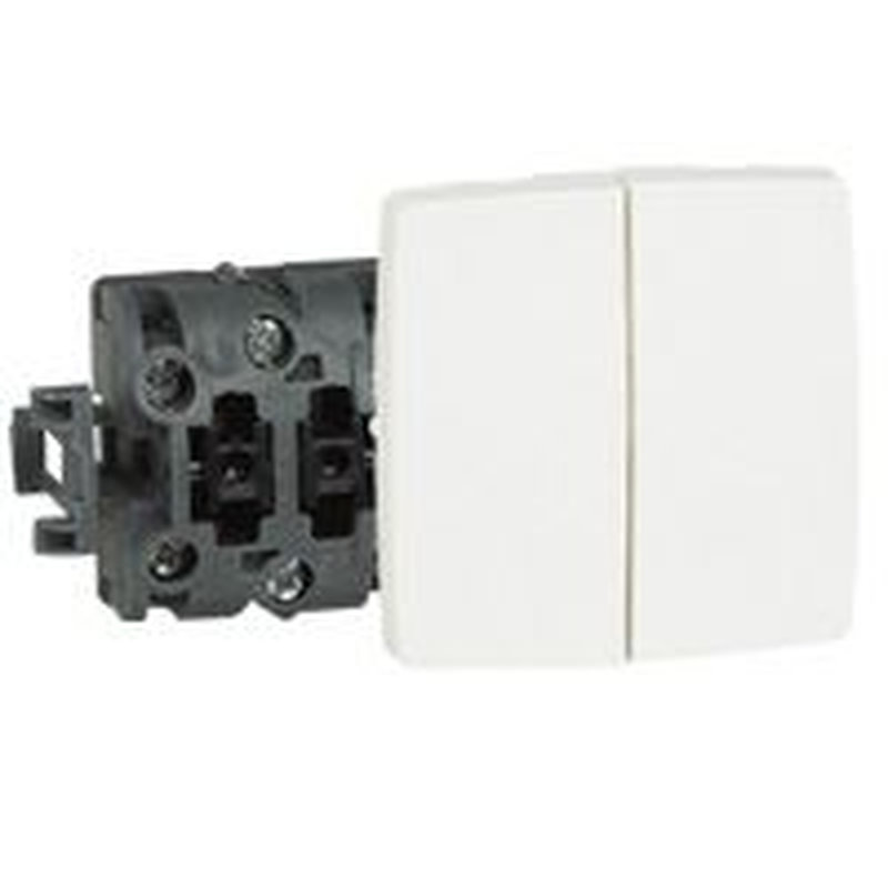 Legrand 086121 - Double poussoir 6A Appareillage saillie composable - blanc