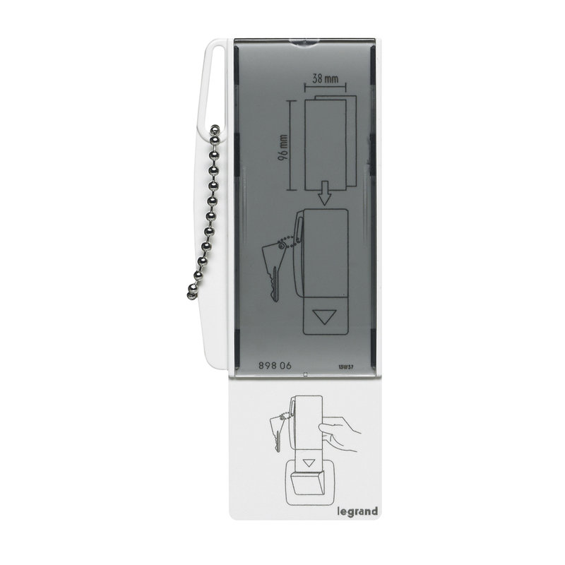 Legrand 089806 - Badge porte-clé avec porte-étiquette pour utilisation avec interrupteur à badge
