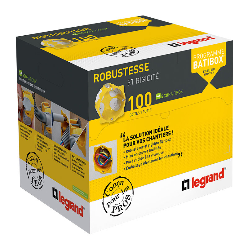 Legrand 080012 - Distributeur de 100 boîtes Eco Batibox profondeur 40mm