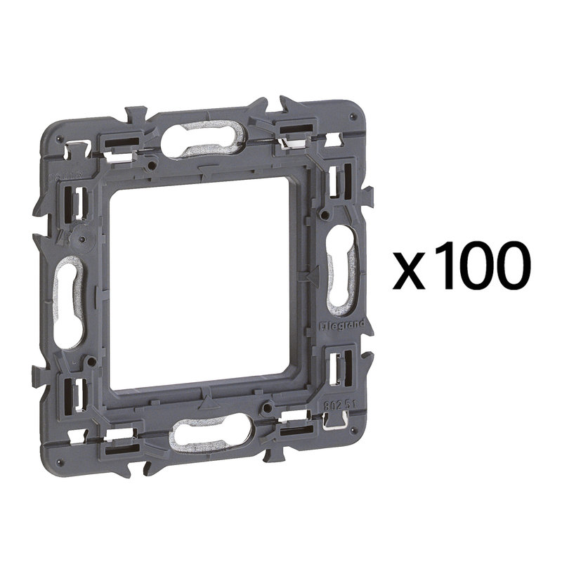 Legrand 080209 - Lot de 100 supports universels Batibox 2 modules pour 1 poste référence 080251