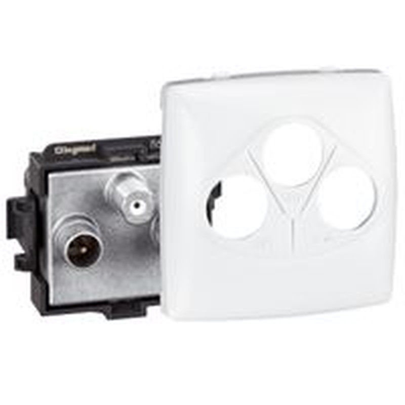 Legrand 086146 - Prise TV-R-SAT passage Appareillage saillie composable - blanc