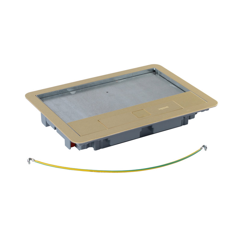 Legrand 088006 - Couvercle métal revêtement laiton boite de sol version standard 8 ou 12 modules