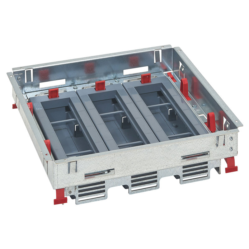 Legrand 088022 - Kit support hauteur réglable boîte de sol std prises horiz 3 paniers 8 modules