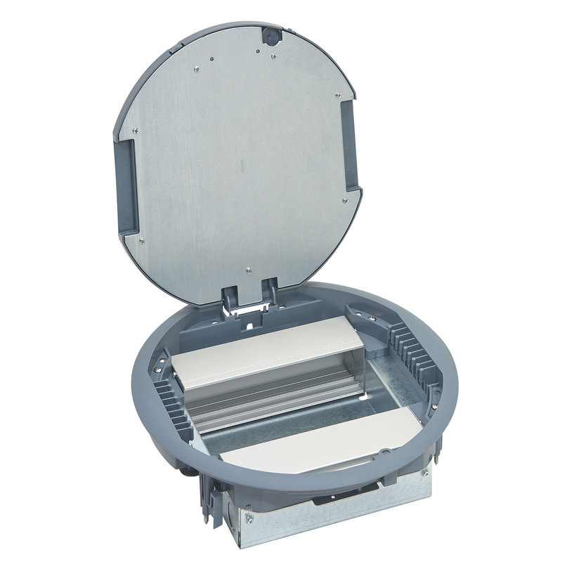 Legrand 088127 - Boite de sol ronde couvercle plastique pour prise position verticale 12 modules