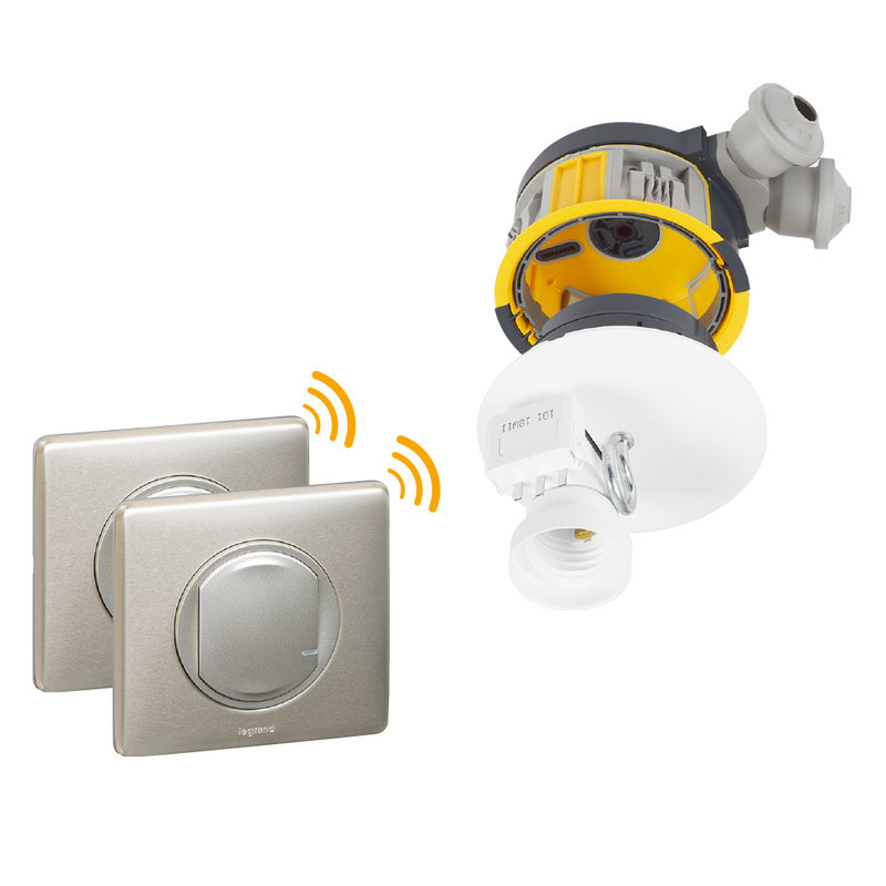 Legrand 088562 - Kit avec 1 DCL radio complet + 2 commandes Céliane sans fil - titane