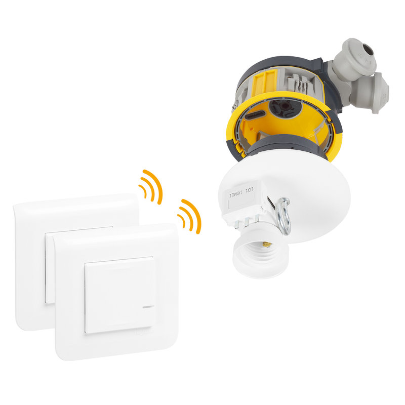 Legrand 088563 - Kit avec 1 DCL radio complet + 2 commandes Mosaic sans fil - blanc