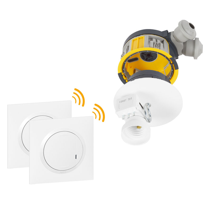 Legrand 088565 - Kit avec 1 DCL radio complet + 2 commandes dooxie sans fil - blanc