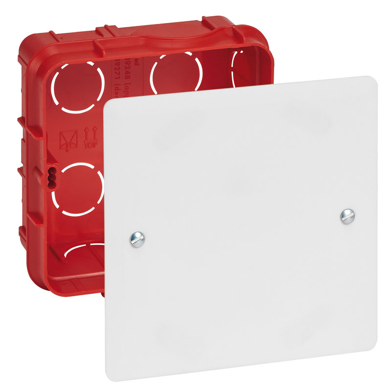Legrand 089271 - Boîte complète Batibox maçonnerie pour dérivation rectangulaire 85x85x40mm