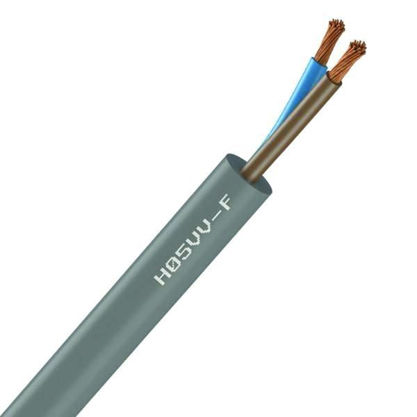 Câble Électrique Souple H05Vv-F Gris 2X0.75 mm² - Couronne De 50M
