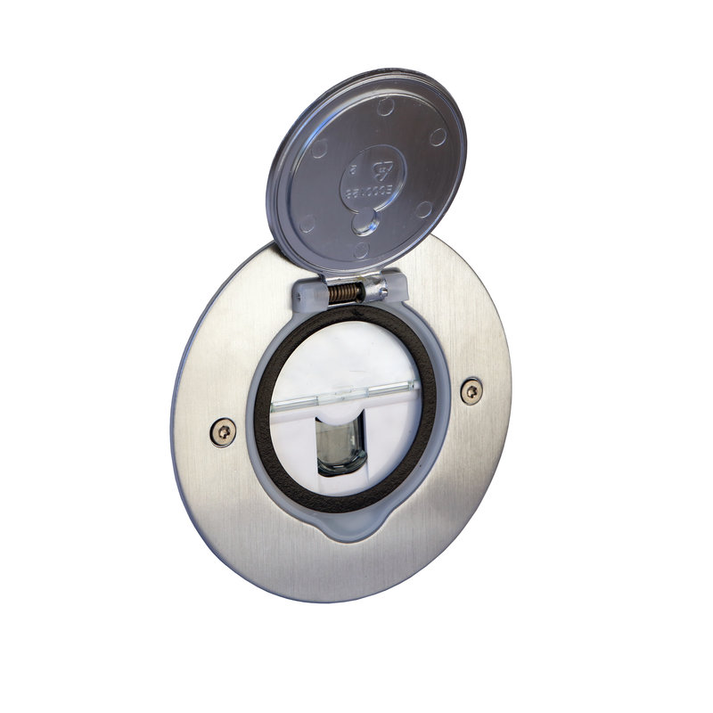 Legrand 089771 - Prise de sol simple RJ45 catégorie 6 FTP avec platine ronde - inox brossé