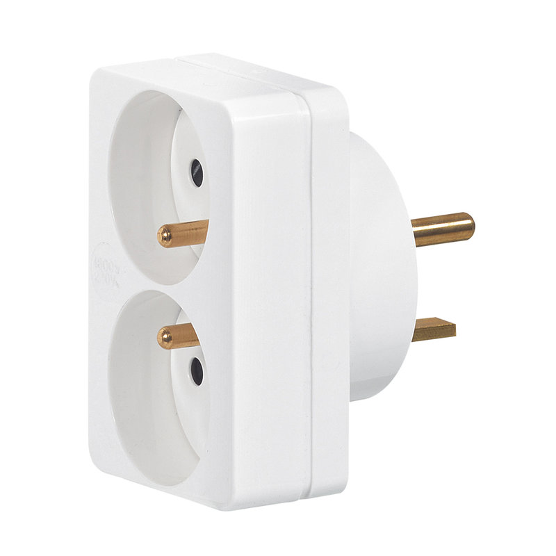 Legrand 090038 - Adaptateur pour branchement de 2 fiches 2P+T 16A sur une prise 20A