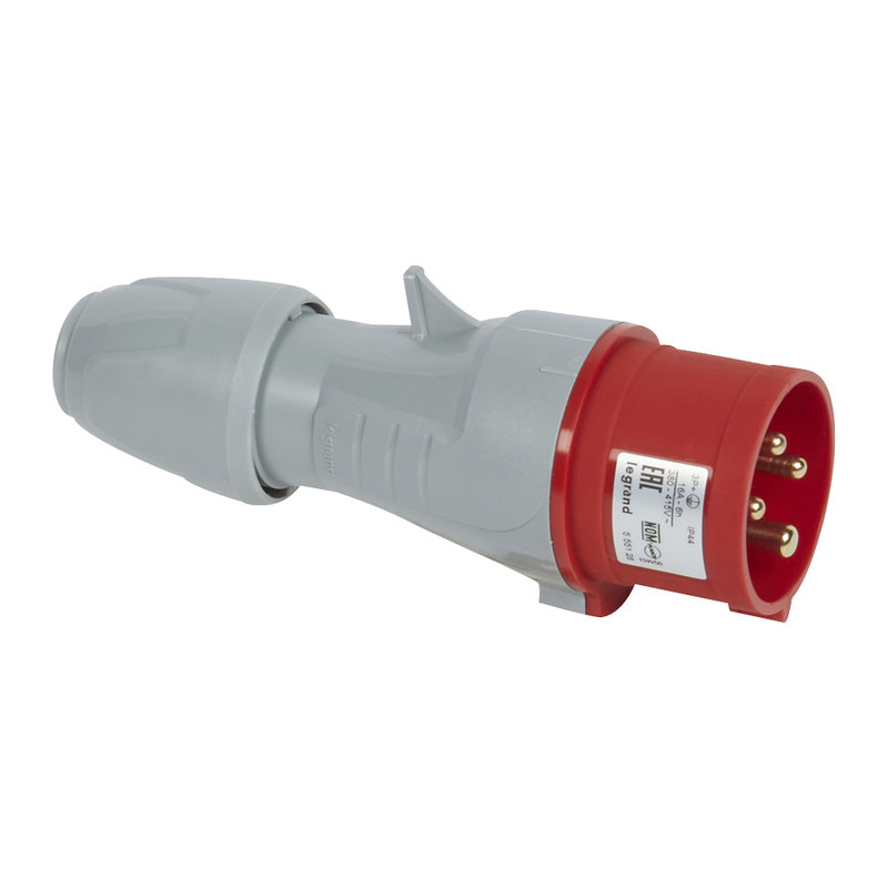 Legrand 090104 - Fiche de puissance mâle avec terre 16A - 400V - droite - IP44 - 4 broches
