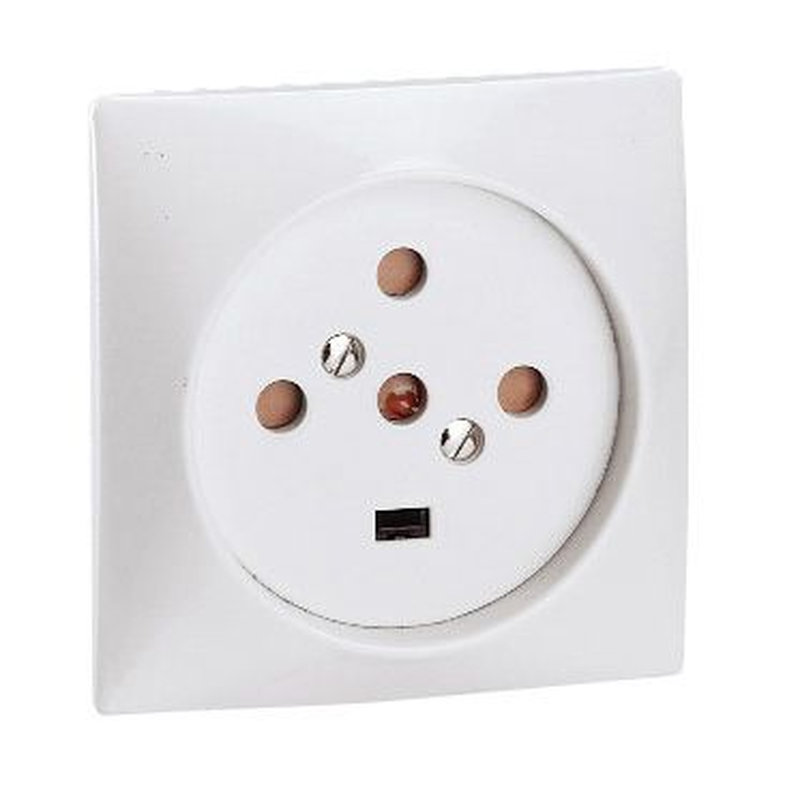 Legrand 090138 - Socle 3P+N+T à vis avec éclips 80x80mm - étiquette avec Gencod