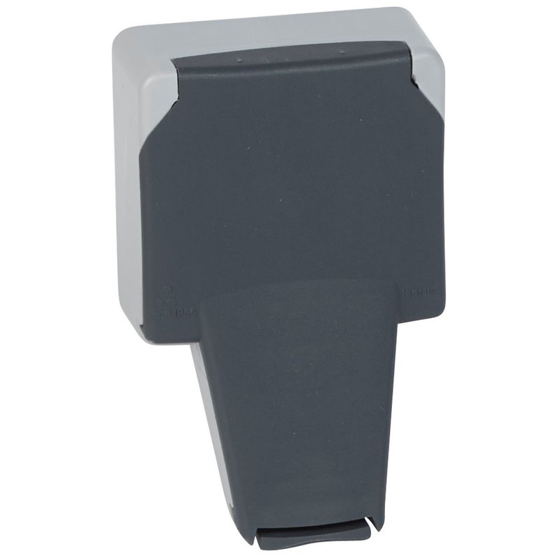 Legrand 090485 - Prise de courant 2P+T volet IP66 fiche engagée Plexo composable 16A 250V~ - gris