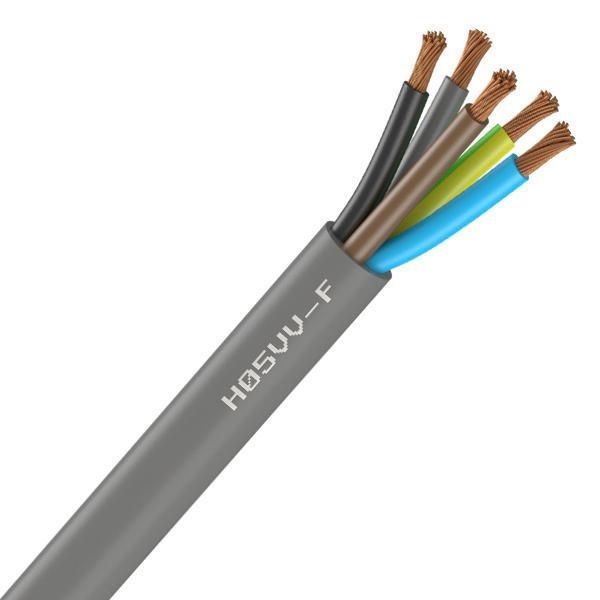 [CAB-1128] Câble Électrique Souple H05Vv-F Gris 5G1 mm² - Couronne De 50M
