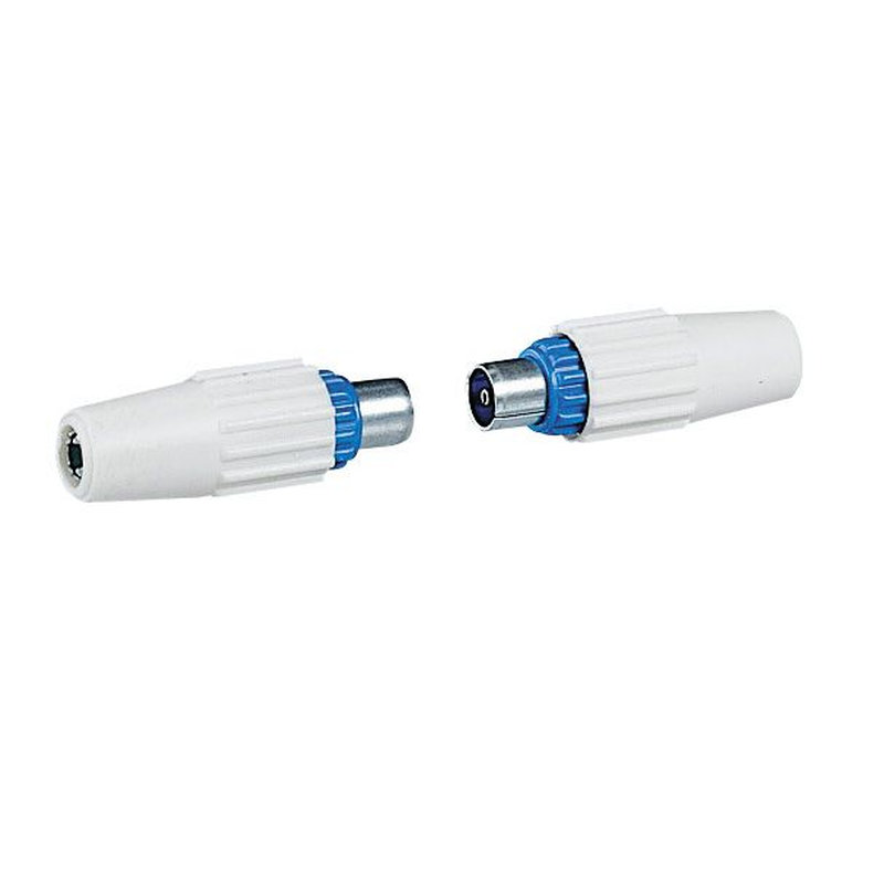 Legrand 091017 - Fiches télévision coaxiales normalisées 1 mâle et 1 femelle Ø9,52mm