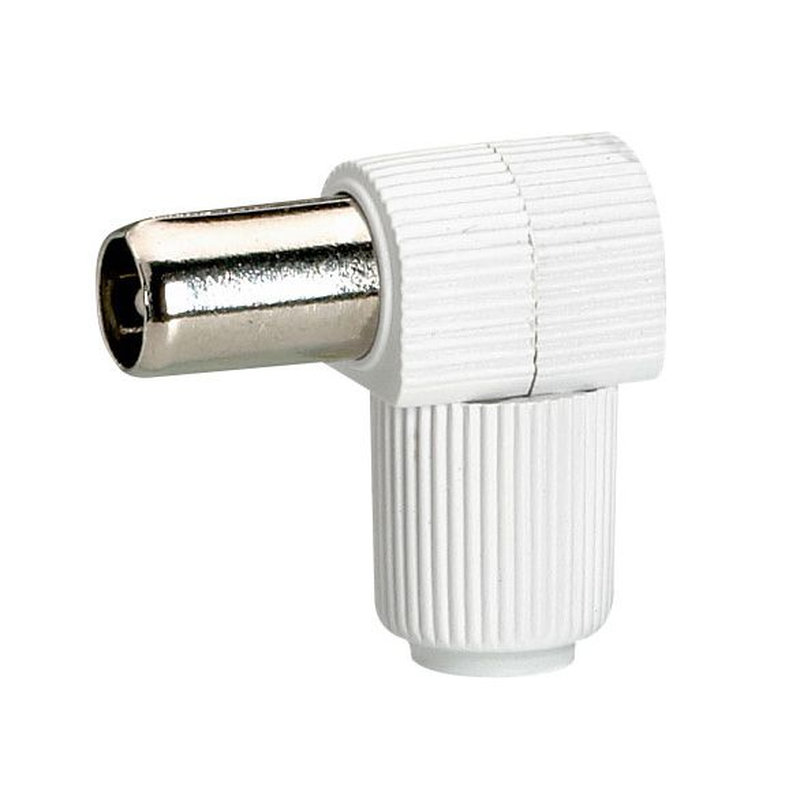 Legrand 091019 - Fiche télévision coaxiale normalisée mâle sortie latérale Ø9,52mm