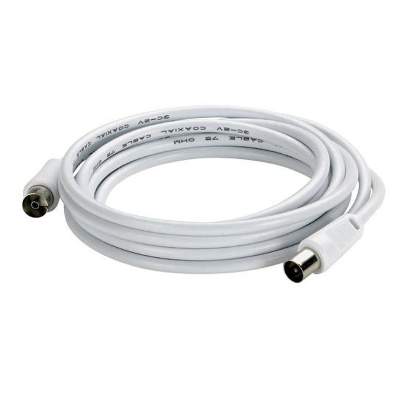Legrand 091025 - Rallonge télévision 1 fiche femelle et 1 fiche mâle Ø9,52mm - longueur 5m -blanc