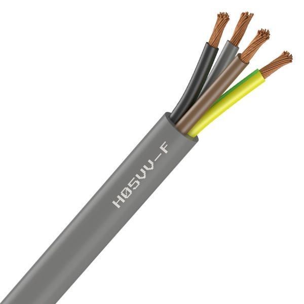[CAB-1131] Câble Électrique Souple H05Vv-F Gris 4G1.5 mm² - Couronne De 50M