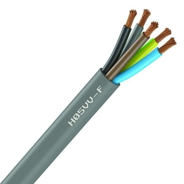 [CAB-1132] Câble Électrique Souple H05Vv-F Gris 5G1.5 mm² - Couronne De 50M
