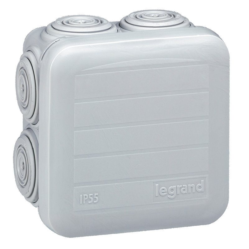 Legrand 092005 - Boîte de dérivation carrée Plexo dimensions 65x65x40mm - gris RAL7035