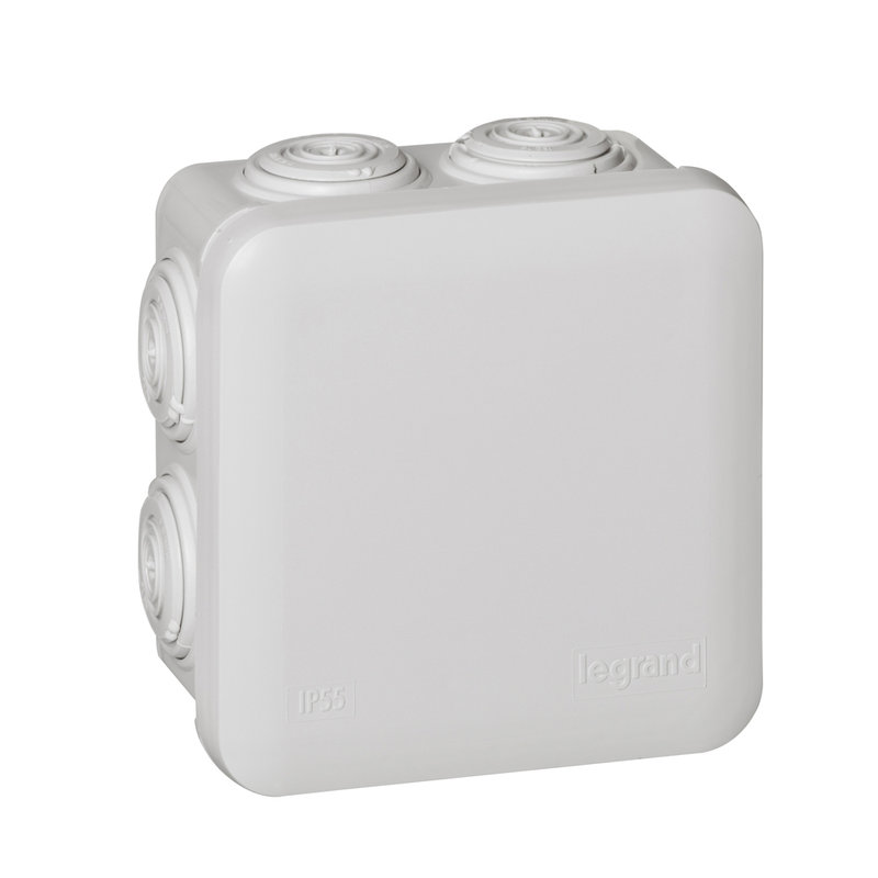 Legrand 092012 - Boîte de dérivation carrée Plexo dimensions 80x80x45mm - gris RAL7035