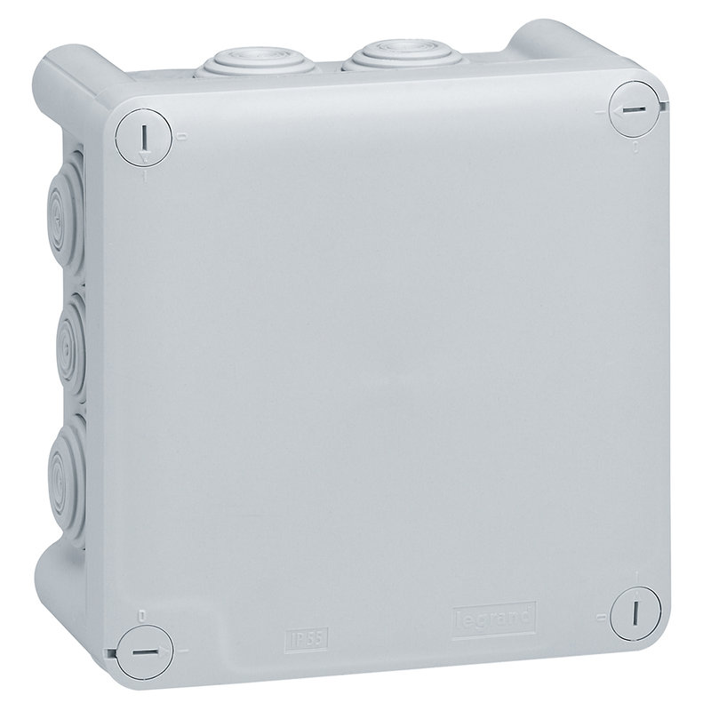 Legrand 092032 - Boîte de dérivation carrée Plexo dimensions 130x130x74mm - gris RAL7035