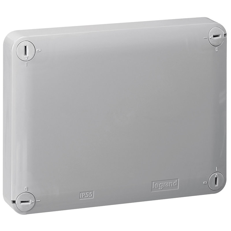 Legrand 092041 - Boîte de dérivation rectangle pour presse-étoupe Plexo gris/rouge -155x110x74mm