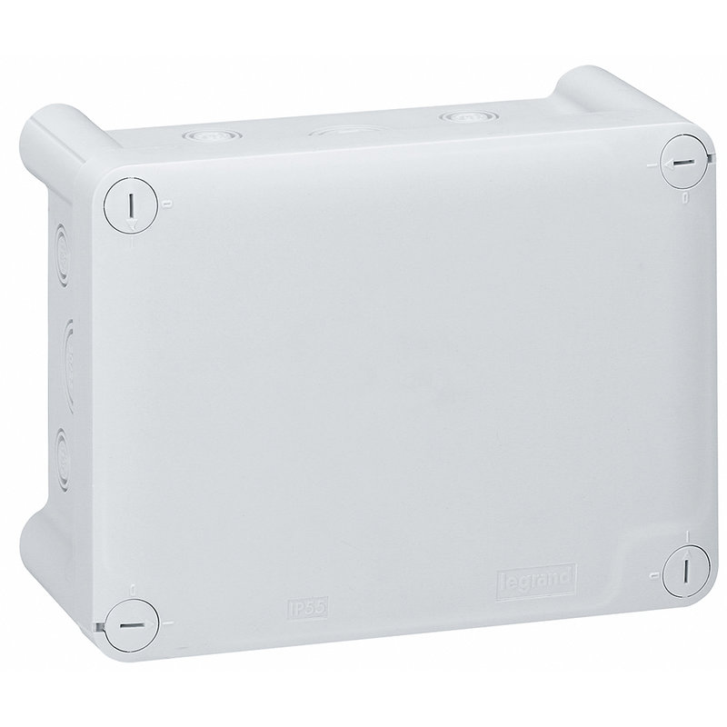 Legrand 092044 - Boîte de dérivation rectangulaire pour presse-étoupe Plexo gris - 155x110x74mm