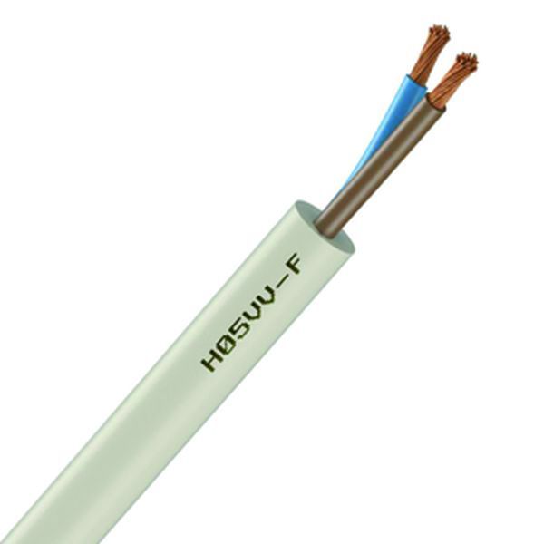 [CAB-1137] Câble Électrique Souple H05Vv-F Blanc 2X0.75 - Couronne De 50M